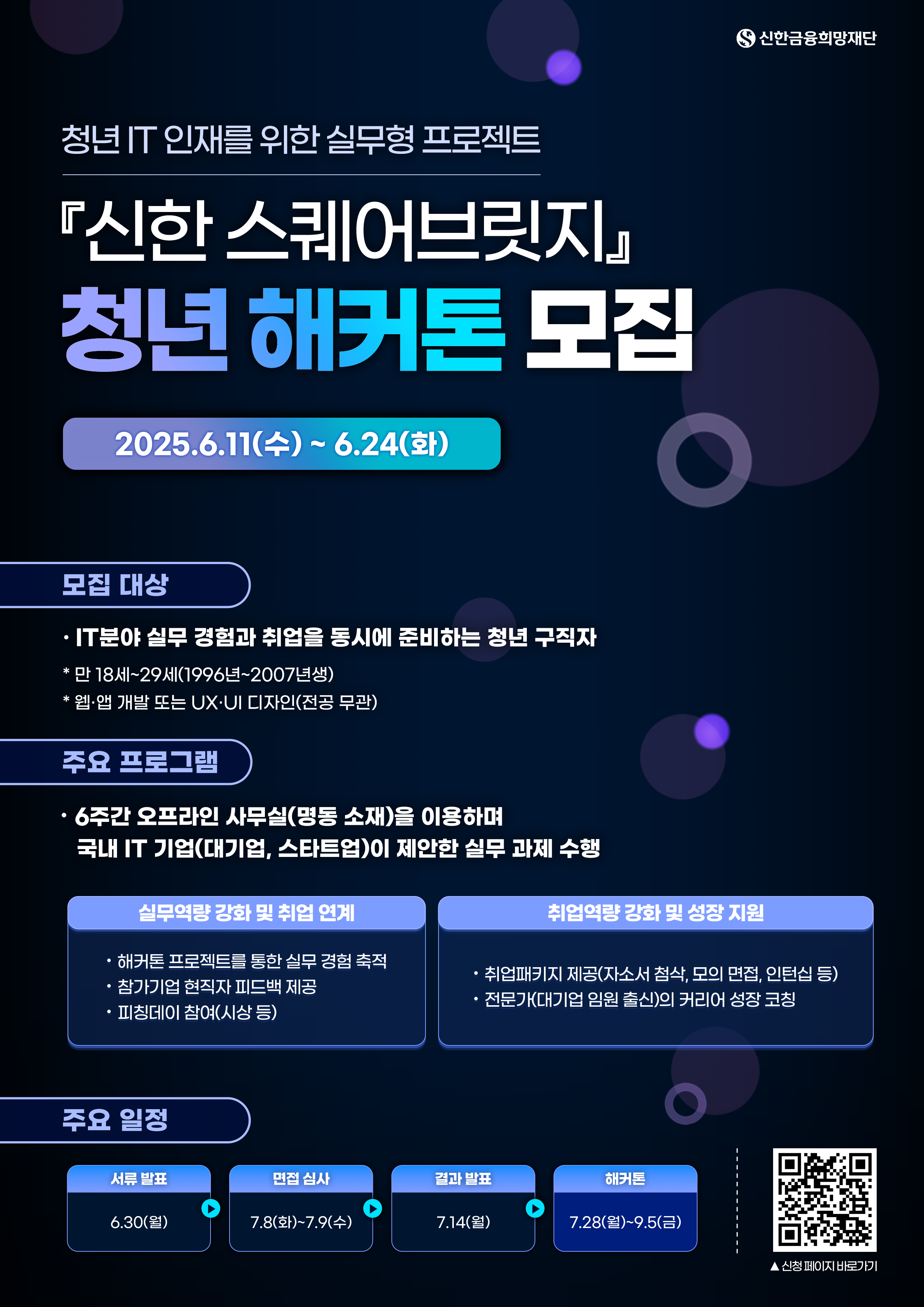 2025년 신한 스퀘어브릿지 청년 해커톤 참가자 모집